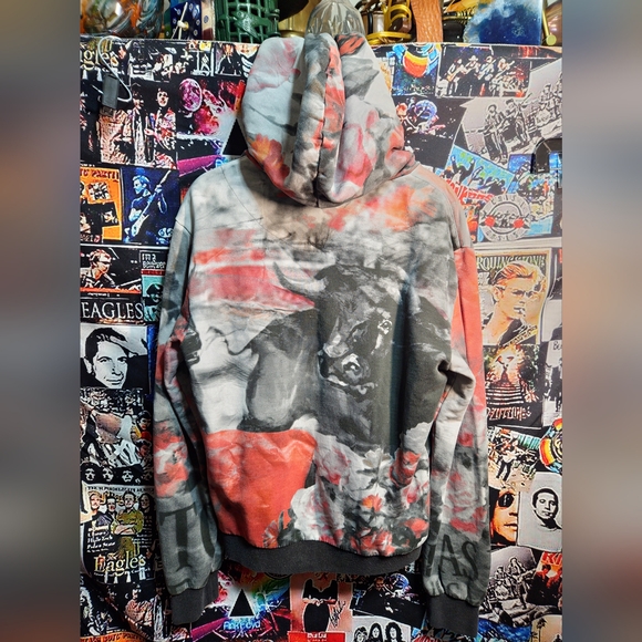 DOLCE & GABBANA BULL PAINTED HOODIE BLACK RED - Picture 7 of 16